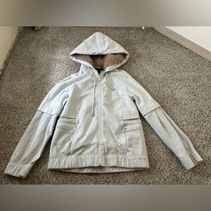 Marc By Marc Jacobs Neutral Jacket with Tan Faux Fur Women’s Size Small Y2K Zip